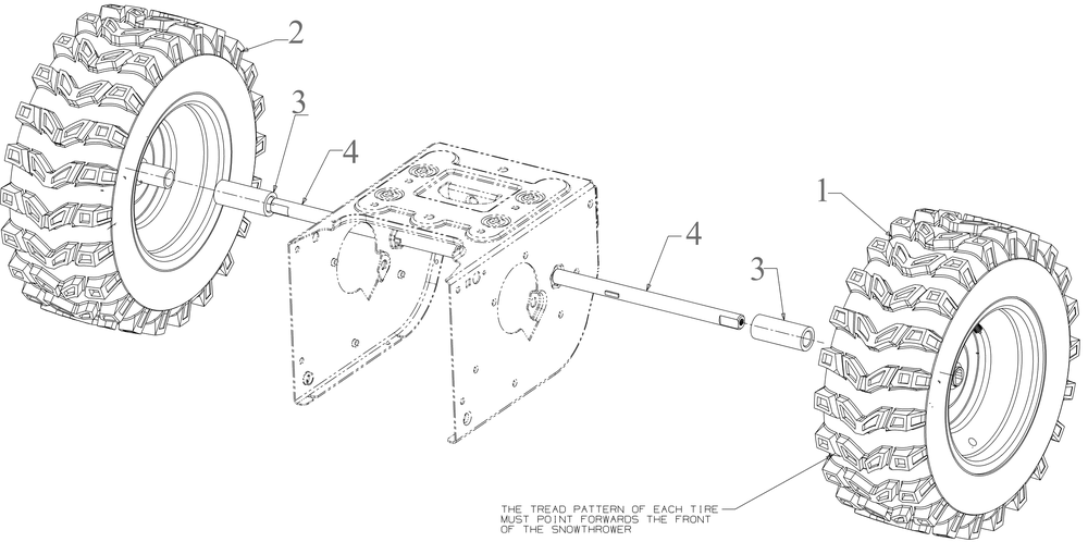 Wheels And Axle Diagram and Parts List for 3X28-INCH (31AH5JVBB09)(2023) Cub Cadet Snow Blower